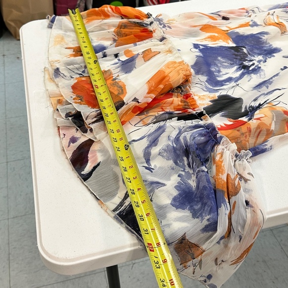 BCBGeneration Floral Maxi Summer Dress Size 2 White Orange - Picture 15 of 15